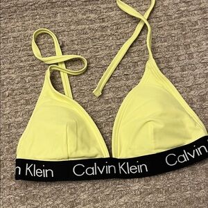 Calvin Klein Triangle Bralette in Neon Yellow